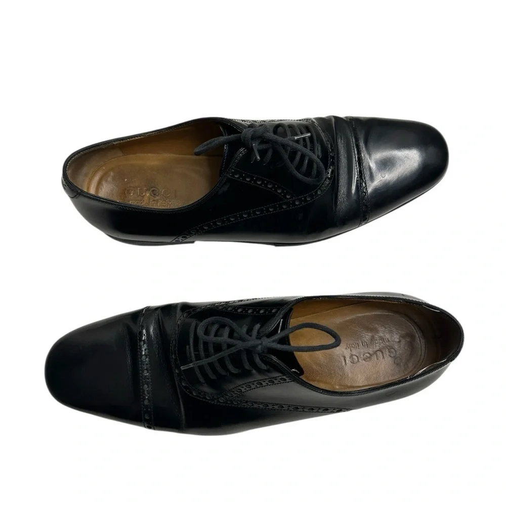 Gucci Black Leather Oxfords size 9